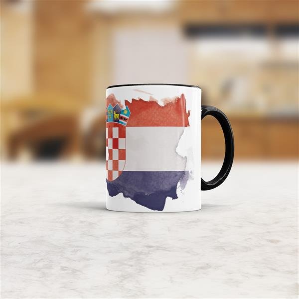 Tasse Wasserfarben Kroatien Schwarz