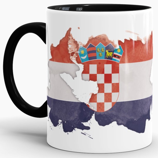 Tasse Wasserfarben Kroatien Schwarz