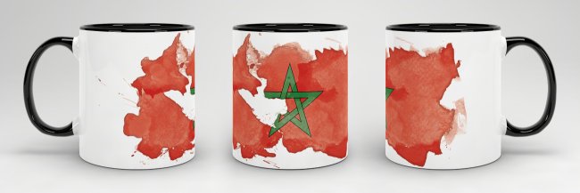 Tasse Wasserfarben Marokko Schwarz