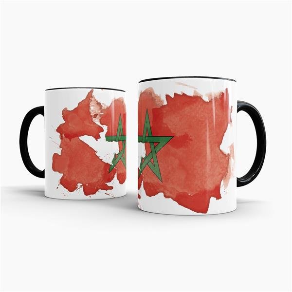 Tasse Wasserfarben Marokko Schwarz