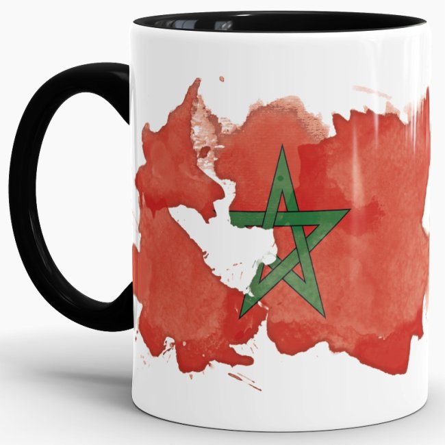Tasse Wasserfarben Marokko Schwarz