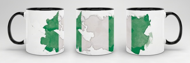 Tasse Wasserfarben Nigeria Schwarz