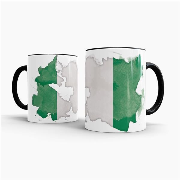 Tasse Wasserfarben Nigeria Schwarz