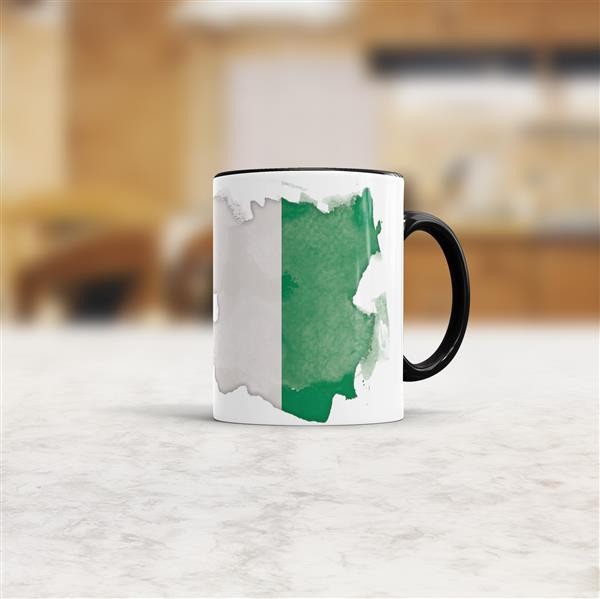 Tasse Wasserfarben Nigeria Schwarz
