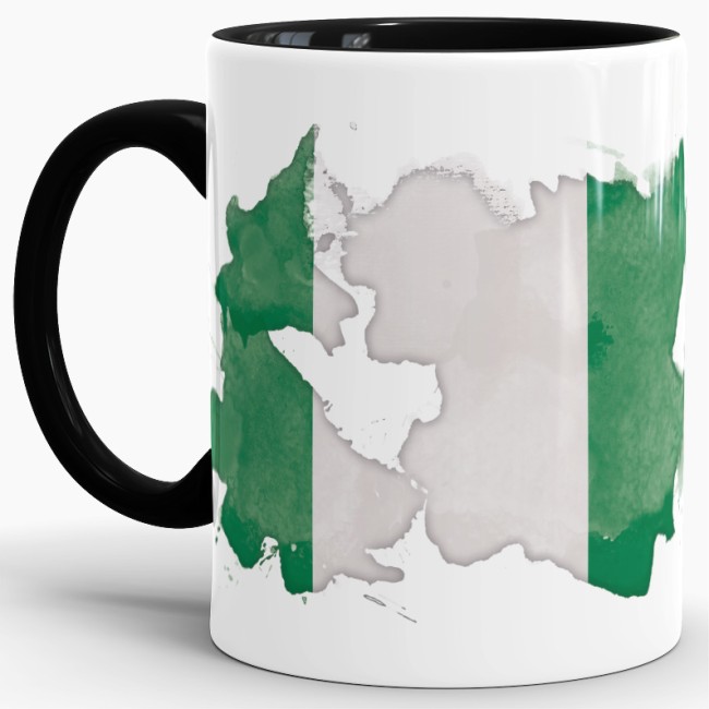 Tasse Wasserfarben Nigeria Schwarz