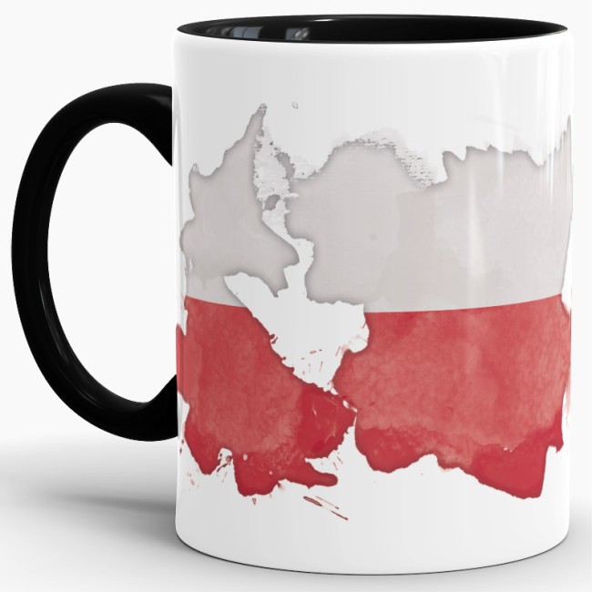 Tasse Wasserfarben Polen Schwarz