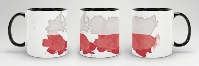 Tasse Wasserfarben Polen Schwarz