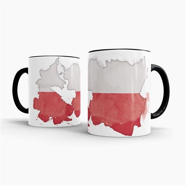 Tasse Wasserfarben Polen Schwarz