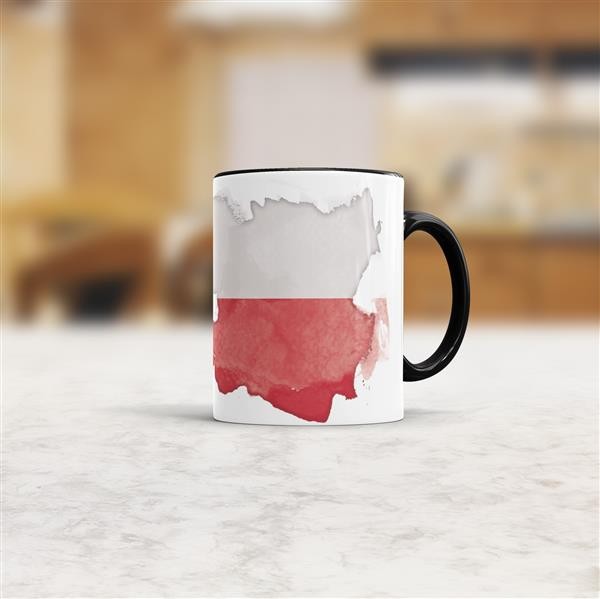 Tasse Wasserfarben Polen Schwarz