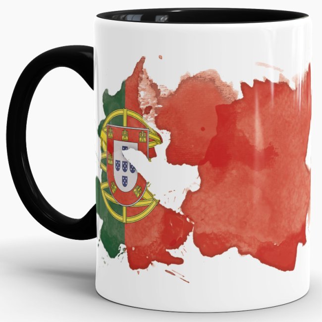 Tasse Wasserfarben Portugal Schwarz