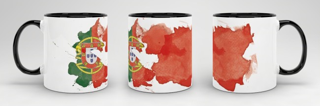 Tasse Wasserfarben Portugal Schwarz