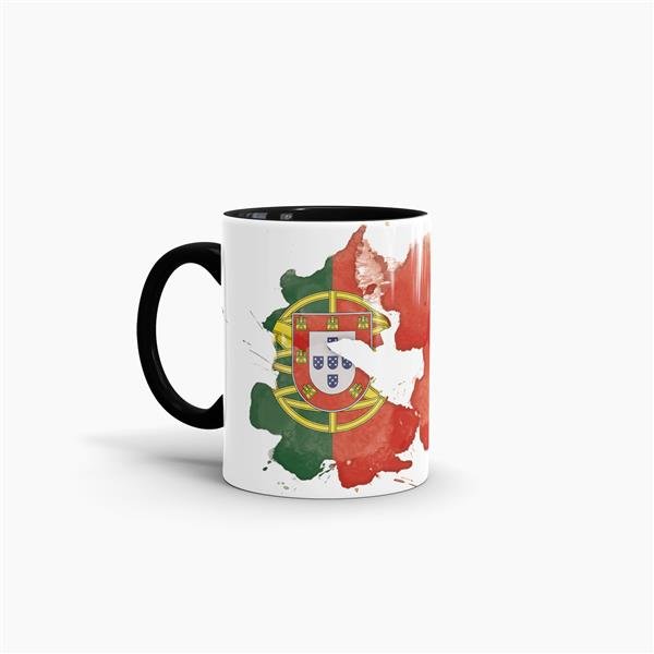 Tasse Wasserfarben Portugal Schwarz