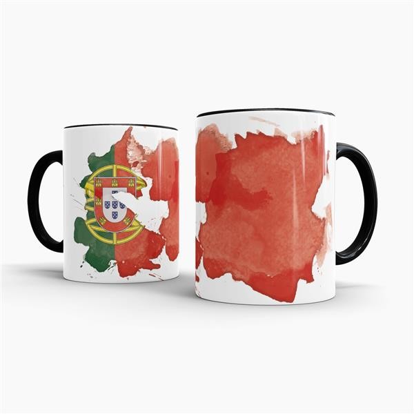 Tasse Wasserfarben Portugal Schwarz