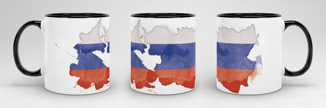 Tasse Wasserfarben Russland Schwarz