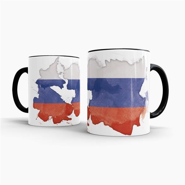 Tasse Wasserfarben Russland Schwarz