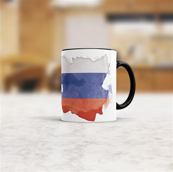 Tasse Wasserfarben Russland Schwarz