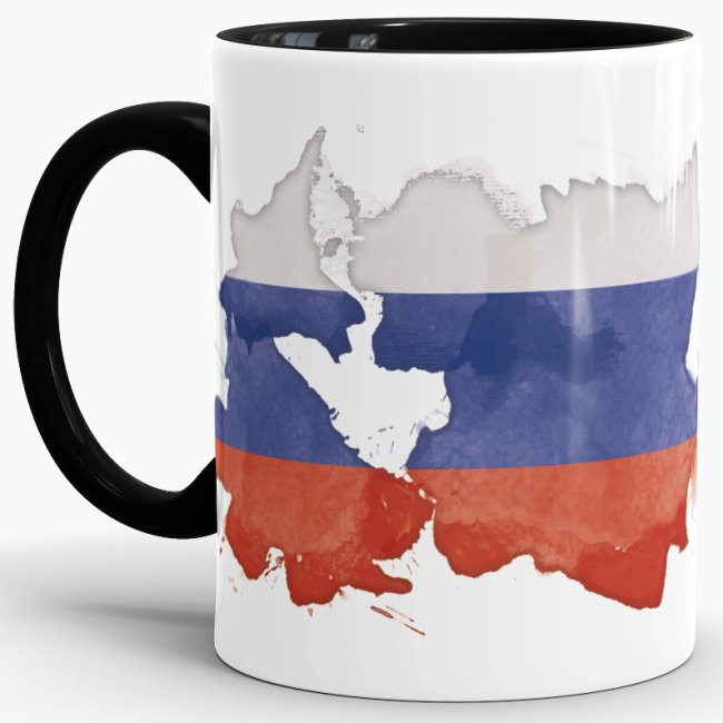 Tasse Wasserfarben Russland Schwarz
