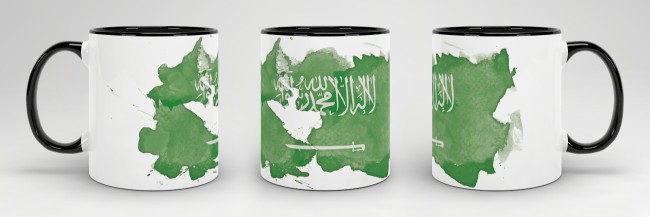 Tasse Wasserfarben Saudi-Arabien Schwarz