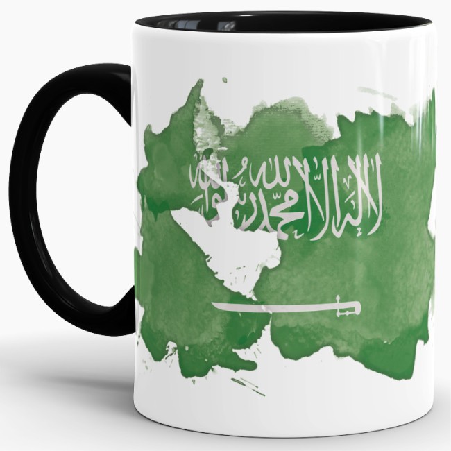 Tasse Wasserfarben Saudi-Arabien Schwarz