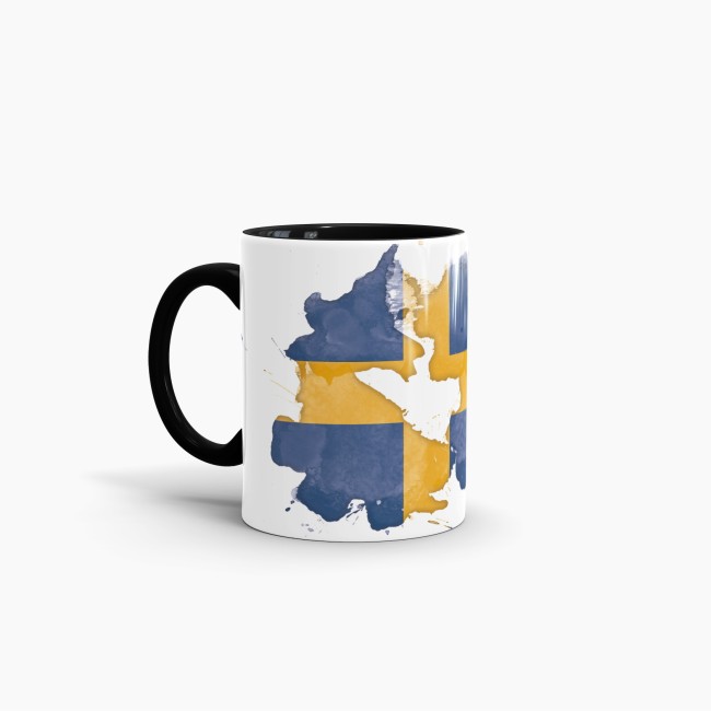 Tasse Wasserfarben Schweden Schwarz
