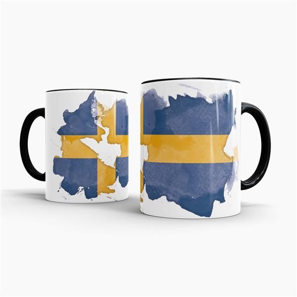 Tasse Wasserfarben Schweden Schwarz