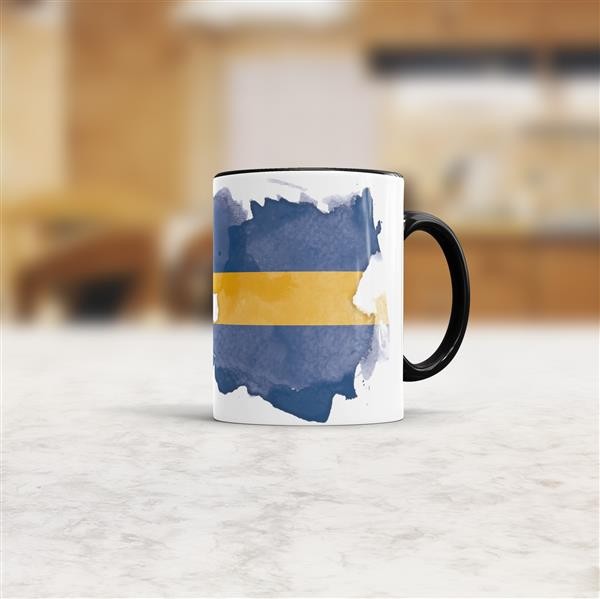 Tasse Wasserfarben Schweden Schwarz