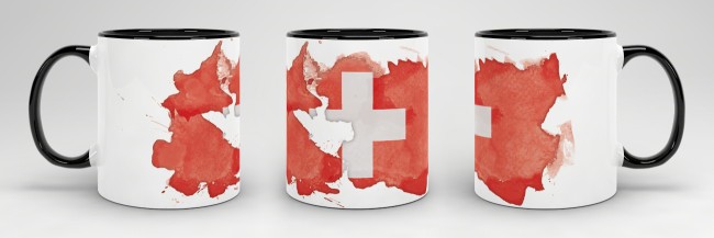Tasse Wasserfarben Schweiz Schwarz