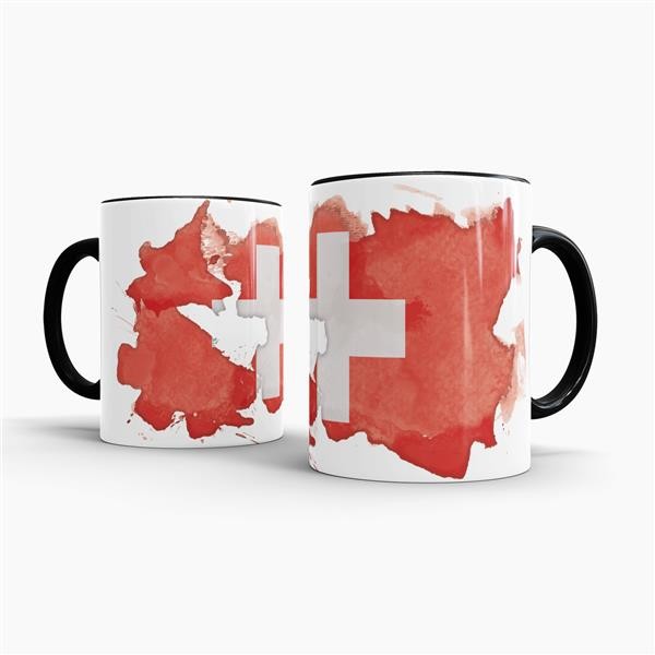 Tasse Wasserfarben Schweiz Schwarz