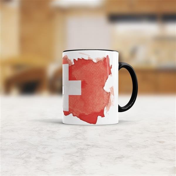 Tasse Wasserfarben Schweiz Schwarz