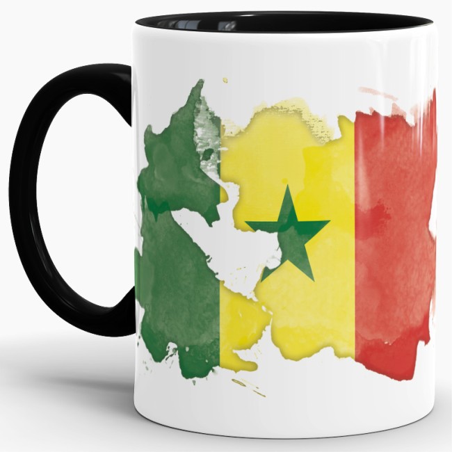 Tasse Wasserfarben Senegal Schwarz