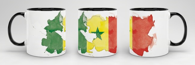 Tasse Wasserfarben Senegal Schwarz