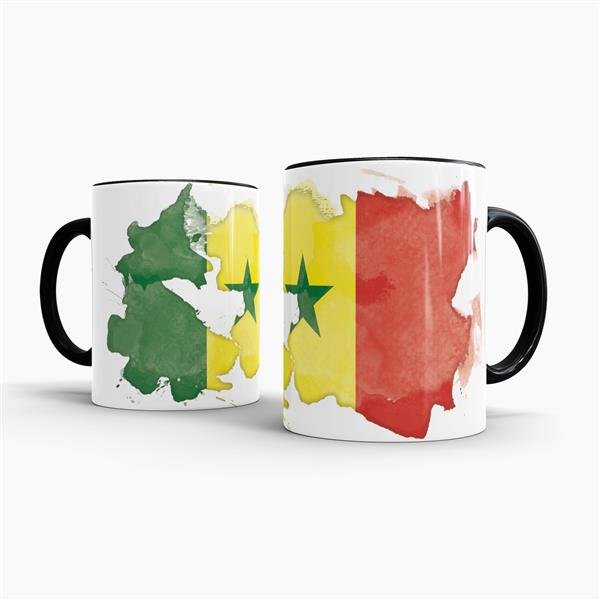 Tasse Wasserfarben Senegal Schwarz