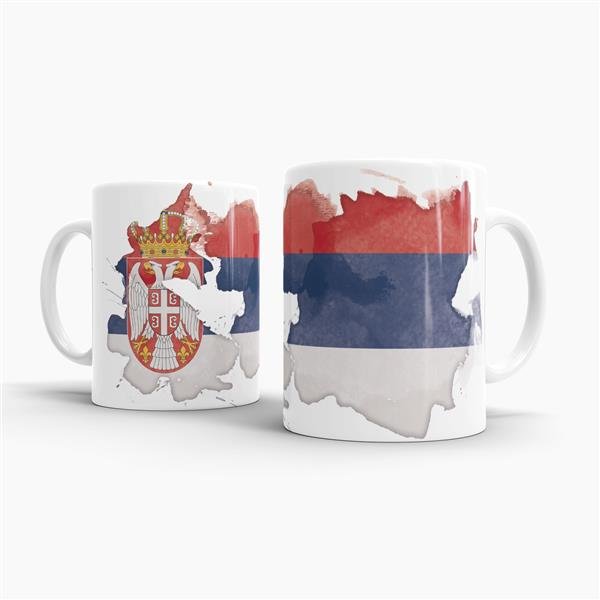 Tasse Wasserfarben Serbien