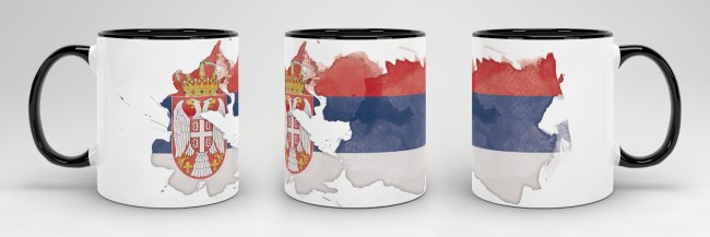 Tasse Wasserfarben Serbien Schwarz