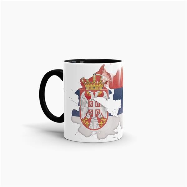 Tasse Wasserfarben Serbien Schwarz