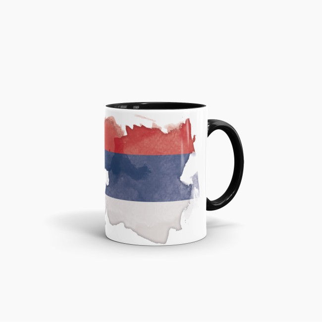 Tasse Wasserfarben Serbien Schwarz