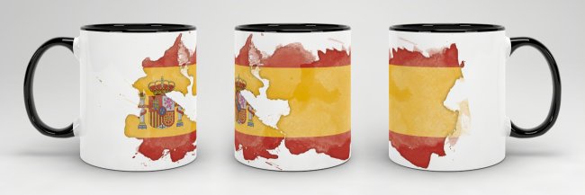 Tasse Wasserfarben Spanien Schwarz