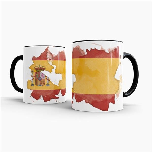 Tasse Wasserfarben Spanien Schwarz
