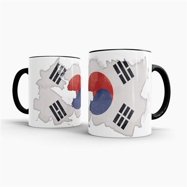 Tasse Wasserfarben S&uuml;dkorea Schwarz