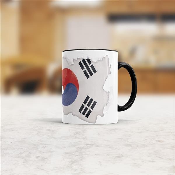 Tasse Wasserfarben S&uuml;dkorea Schwarz