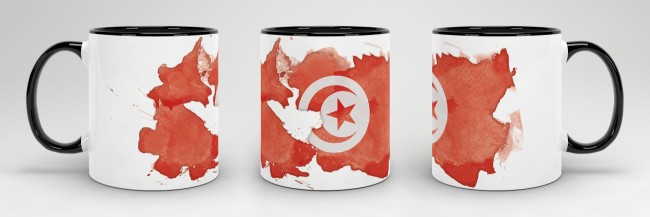Tasse Wasserfarben Tunesien Schwarz