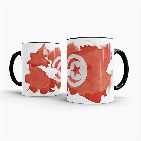 Tasse Wasserfarben Tunesien Schwarz