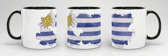 Tasse Wasserfarben Uruguay Schwarz