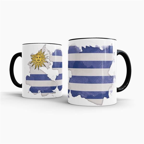 Tasse Wasserfarben Uruguay Schwarz