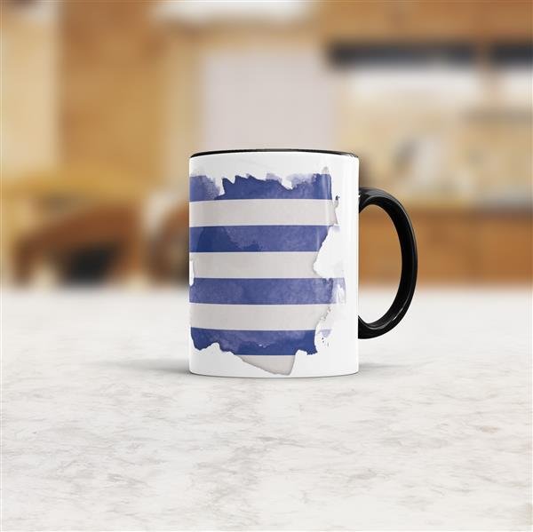 Tasse Wasserfarben Uruguay Schwarz
