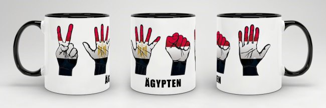 Tasse Handzeichen &Auml;gypten Schwarz