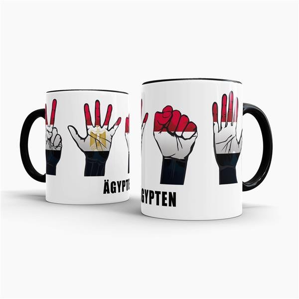 Tasse Handzeichen &Auml;gypten Schwarz