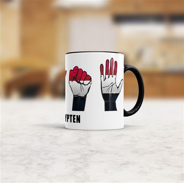 Tasse Handzeichen &Auml;gypten Schwarz