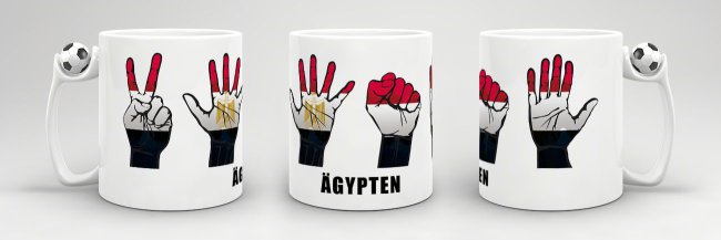 Tasse Handzeichen &Auml;gypten Fussball