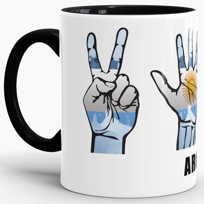 Tasse Handzeichen Argentinien Schwarz